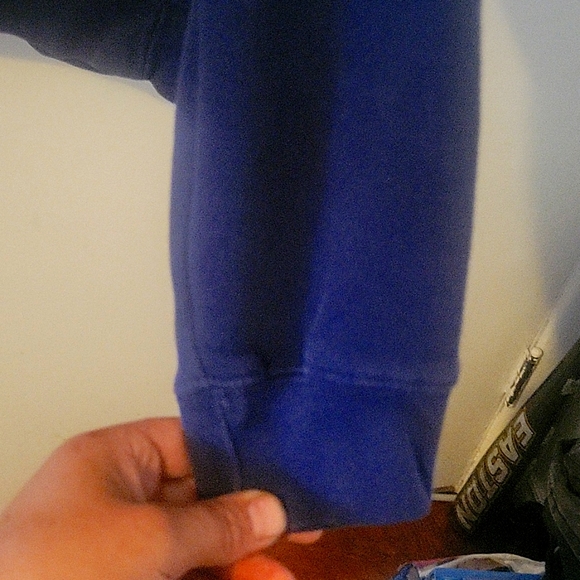 Mens delta fleece have you seen him hoodie size Large color blue white black - Picture 4 of 11